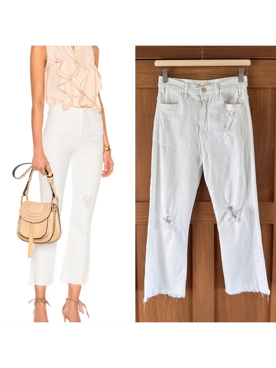 Mother Denim Denim - MOTHER The Hustler Ankle Fray Jeans In Tea and Biscuits White Wash Women’s sz 27